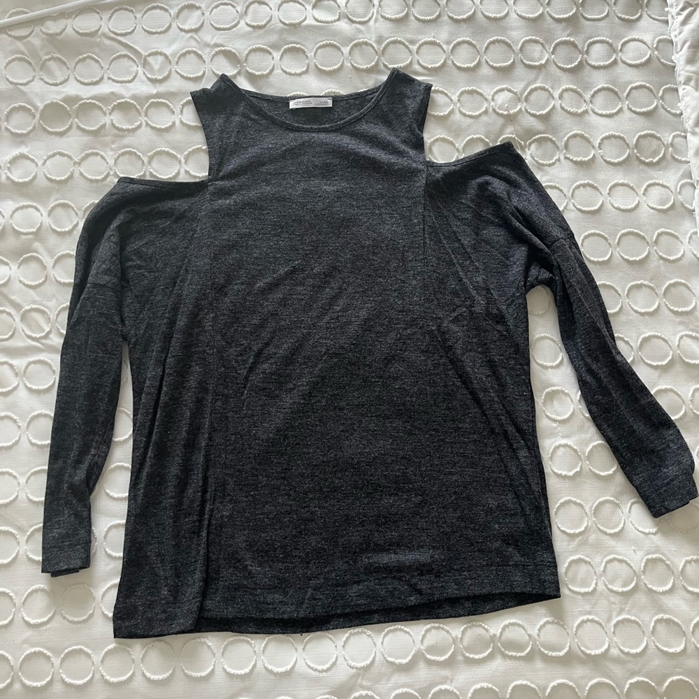 Dark gray long sleeve loose shirt